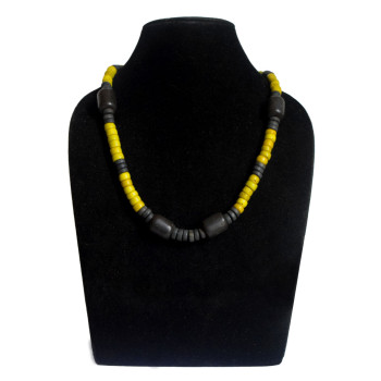 Yellow and Black Beaded Necklace - Ethnic Inspiration